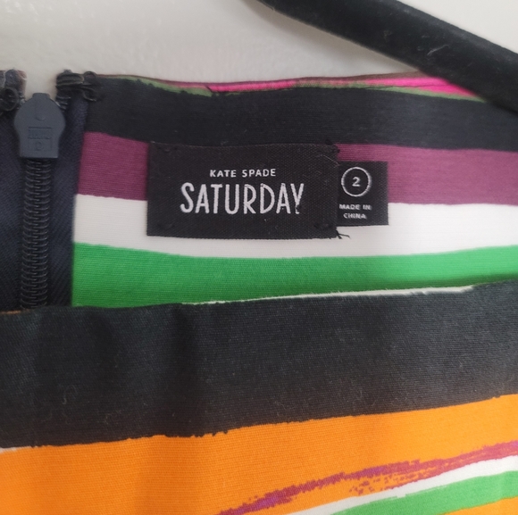 Kate Spade Saturday Colorful Striped Unique Dress Size 2 with Pockets - Picture 8 of 8